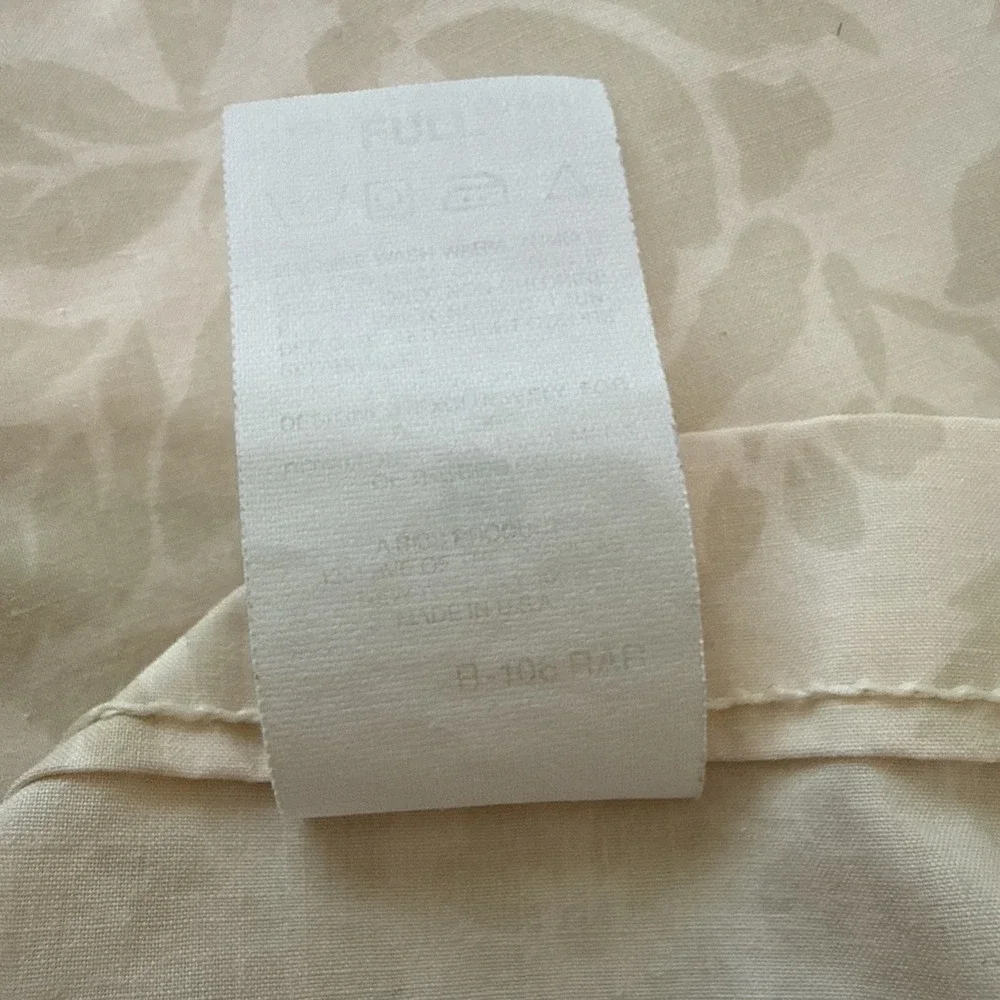 Vtg Jessica McClintock Flat Sheet Romantic Liaisons Monochromatic Botanical FULL